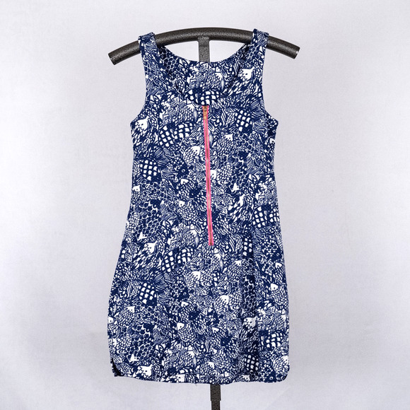 Lilly Pulitzer Target Blue & White Upstream Shift Dress Size 6 Fish Ocean Beach - Picture 4 of 6
